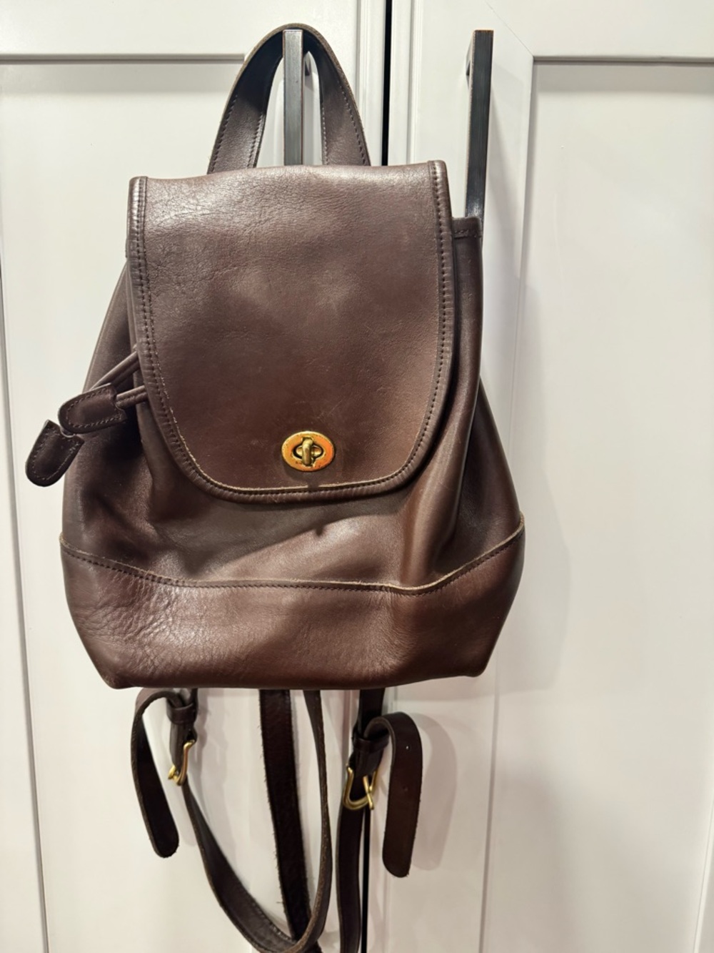 Vintage COACH 9950 Backpack Turnlock Leather Brown